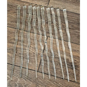 VTG Lot 10 Clear Glass Icicle Christmas Ornaments Swirl 15” Christmas Ornaments